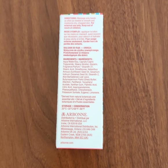 New (Open Box) Arbonne Shea Butter Apricot Vanilla Hand Lotion - Picture 2 of 4